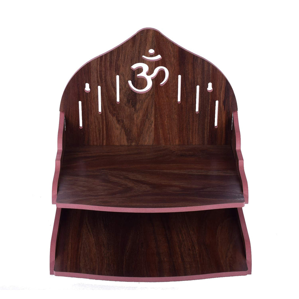 VJ Sons Wooden Wall Mounted Hanging Puja Temple Wood God Stand for Pooja Room | Mandir Devghar Stand Temple | Home Temple | Puja Mandir (Dark Brown 2)