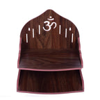 VJ Sons Wooden Wall Mounted Hanging Puja Temple Wood God Stand for Pooja Room | Mandir Devghar Stand Temple | Home Temple | Puja Mandir (Dark Brown 2)