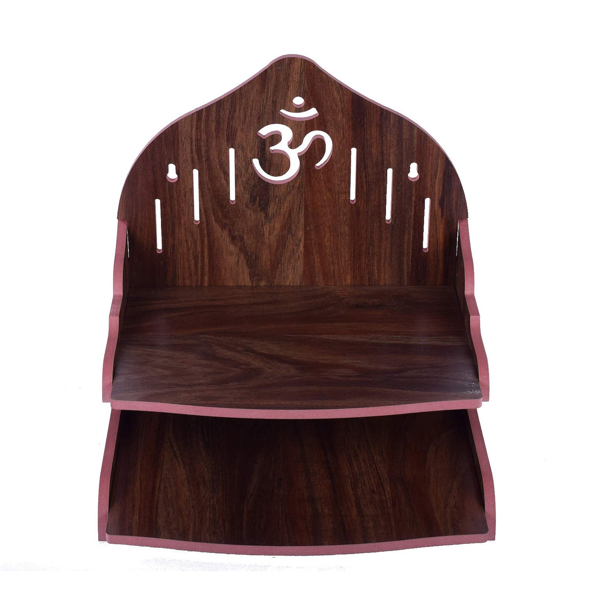 VJ Sons Wooden Wall Mounted Hanging Puja Temple Wood God Stand for Pooja Room | Mandir Devghar Stand Temple | Home Temple | Puja Mandir (Dark Brown 2)