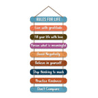 Artvibes Rules for Life Quotes Designer Hanging Wooden Art | Quotes Decor Item | Wall Accent | Office Decoration Item | Inspirational Quotes Wall Art | Mdf Decoration | Gift Items (WH_9310N)
