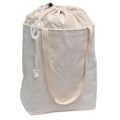 Metsi Reusable Canvas Laundry Bag with Shoulder Straps, Extendable Drawstring Top, Eco-Friendly 100% Cotton Cloth Tote for Shopping, Travel and Storage, Pack of 1