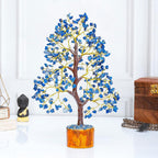 Lapis Lazuli Gemstone Crystal Tree, Bonsai Fortune Money Tree for Good Luck, Home Decor, Office Table Dcor Spiritual Gift (300 Stone) (Lapis Lazuli)