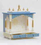 Jodhpur Handicrafts Wooden Home Temple, Home Temple Pooja Mandir with Door Pooja Room Stand Size LXBXH 20X12X24 INCH