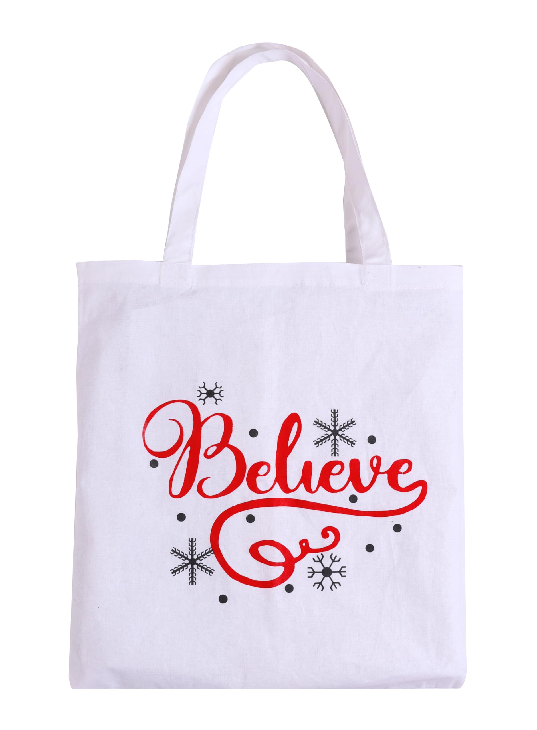 Mayatra's Organic Cotton Tote Gifting Bag, Eco Friendly Lightweight Reusable Grocery Shopping Cloth Bags,Christmas Gift… (Believe_5)