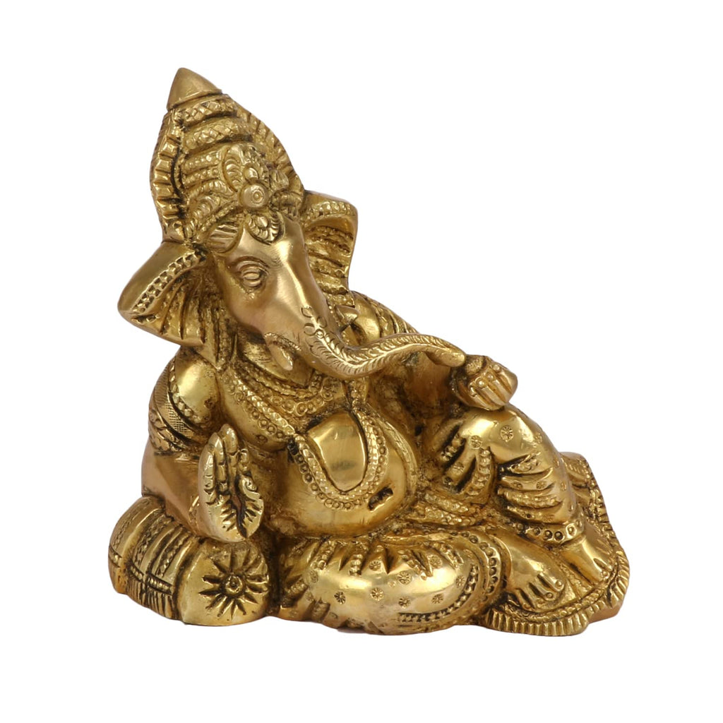 ARTVARKO Brass Ganesha Resting Blessing Position | Ganesha | Ganapati | Vigneshwara | Ganpati Idol Murti 5
