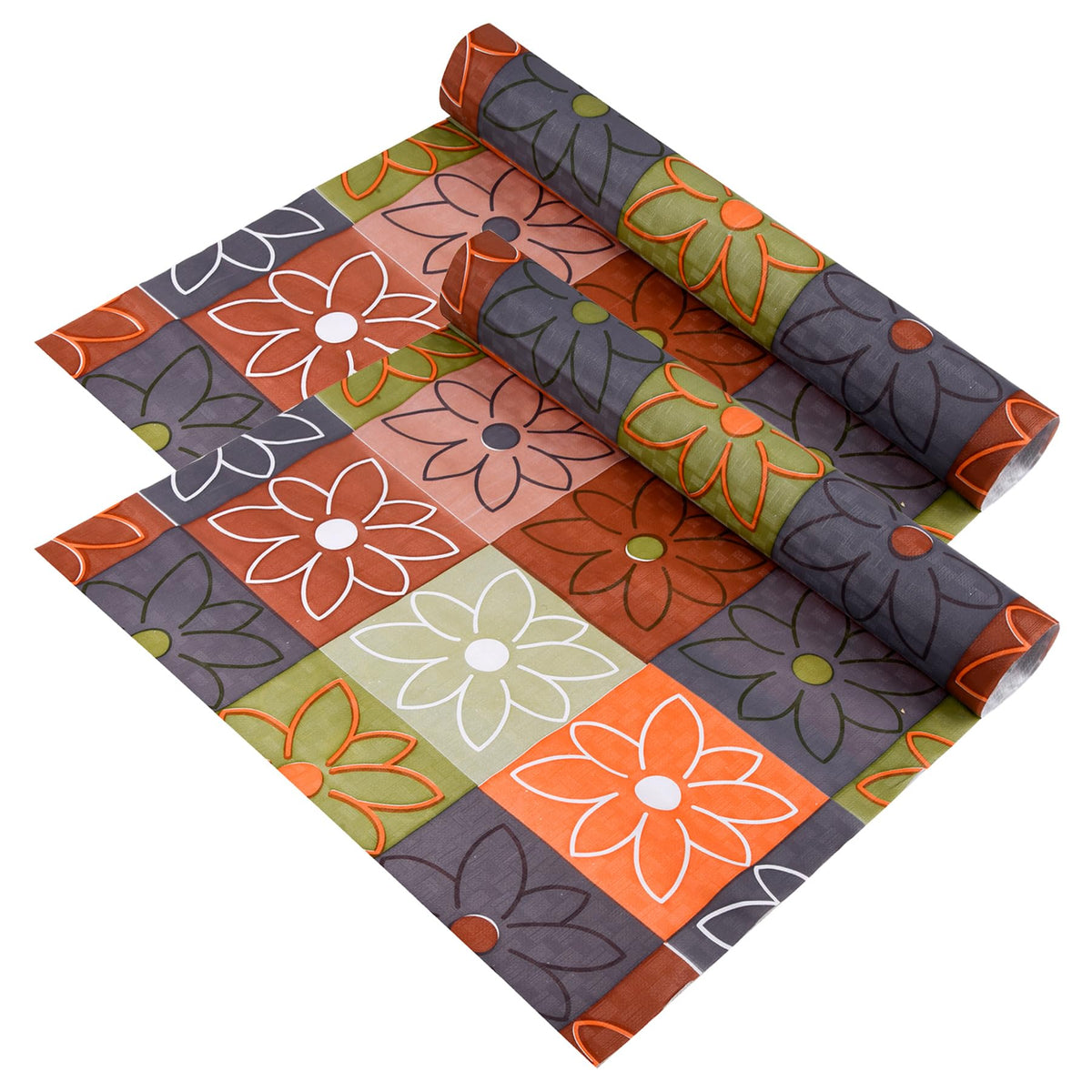 Kuber Industries Shelf Liner | Kitchen Cabinet Shelf Protector | Kitchen Liners for Cabinets and Drawers | Drawer Liner Mat | Self Shining Shelf Liner Cabinet Mat | 3 MTR | Pack of 2 | Brown Kafalo