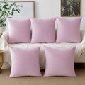Khooti Velvet Cushion Cover, 26x26 Inch | Baby Pink | Pack of 5 | Solid Plain Soft & Smooth, Decorative Cushion Covers for Living Room, Bedroom, Couches, Chairs, Sofas, Beds & Home Decor