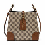LOVHIDE Women's Small Tote Bag with Adjustable Shoulder Strap | Stylish Checkered Handbag | Lightweight Everyday Purse for Work, Shopping & Travel