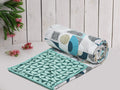 A Brand New - Umi Super Soft Brushed Microfiber Cotton 3 Layer Breathable Single Dohar Lightweight Summer Blanket Dohar 57X87(Inches) 144X220(CM) Flannel Dohar Throws for Bed (Cyan Cricle) Kafalo