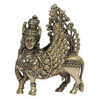 SVARUP Brass Superfine Kamdhenu Idol Kamadhenu Cow Surbhi Statue for Puja Home Decor Small Size 3 Inch