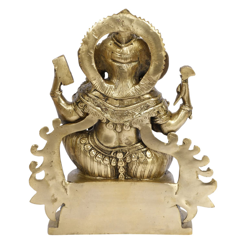 ARTVARKO Ganesh Idol Brass Murti Blessing Ganesha Statue Vinayak Ganpati for Home Office Temple Puja Entrance Décor Gift. 9.5 Inch