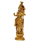 ARTVARKO™ Brass Goddess Radha Idol Statue Murti Gift & Home Décor Big Size- Height 14 Inches