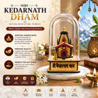 Sacred Kedarnath Dham 3D Glass Model for Home Temple & Office – Unique Wooden Showpiece of Lord Shiva Temple | Religious Gift
