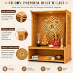 Fliptic Wooden Temple for Home with LED Spotlight | Advance Laminate MDF in Bavarian Beach Finish | Decorative Home Temple for Living Room, Prayer Room, Office & Home Décor | DIY Mandir