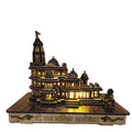 ALILA Shri Ram 3D Wooden Mandir Ayodhya Model with LED Lights for Home Temple Pooja Decor Decoration Gifts, 8 Inch Length / 6.5 Inch Height