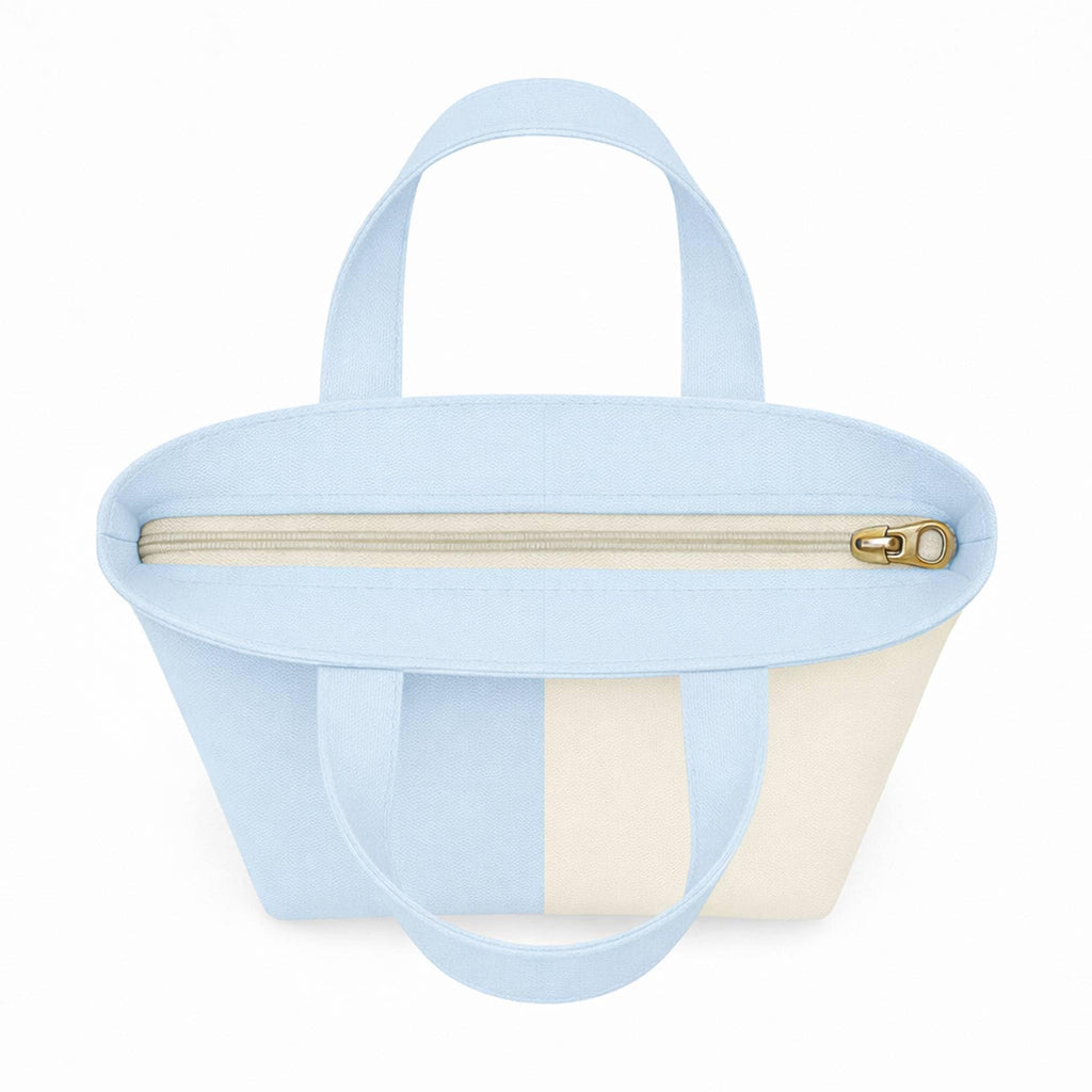 Lify Canvas Mini Tote Bag for Women | Small Handbag Purse with Zipper & Inner Pocket | Lightweight Cotton Canvas Craft Bag for Daily Use, Travel, Shopping & Gifting (1 Piece) (Sky Blue)