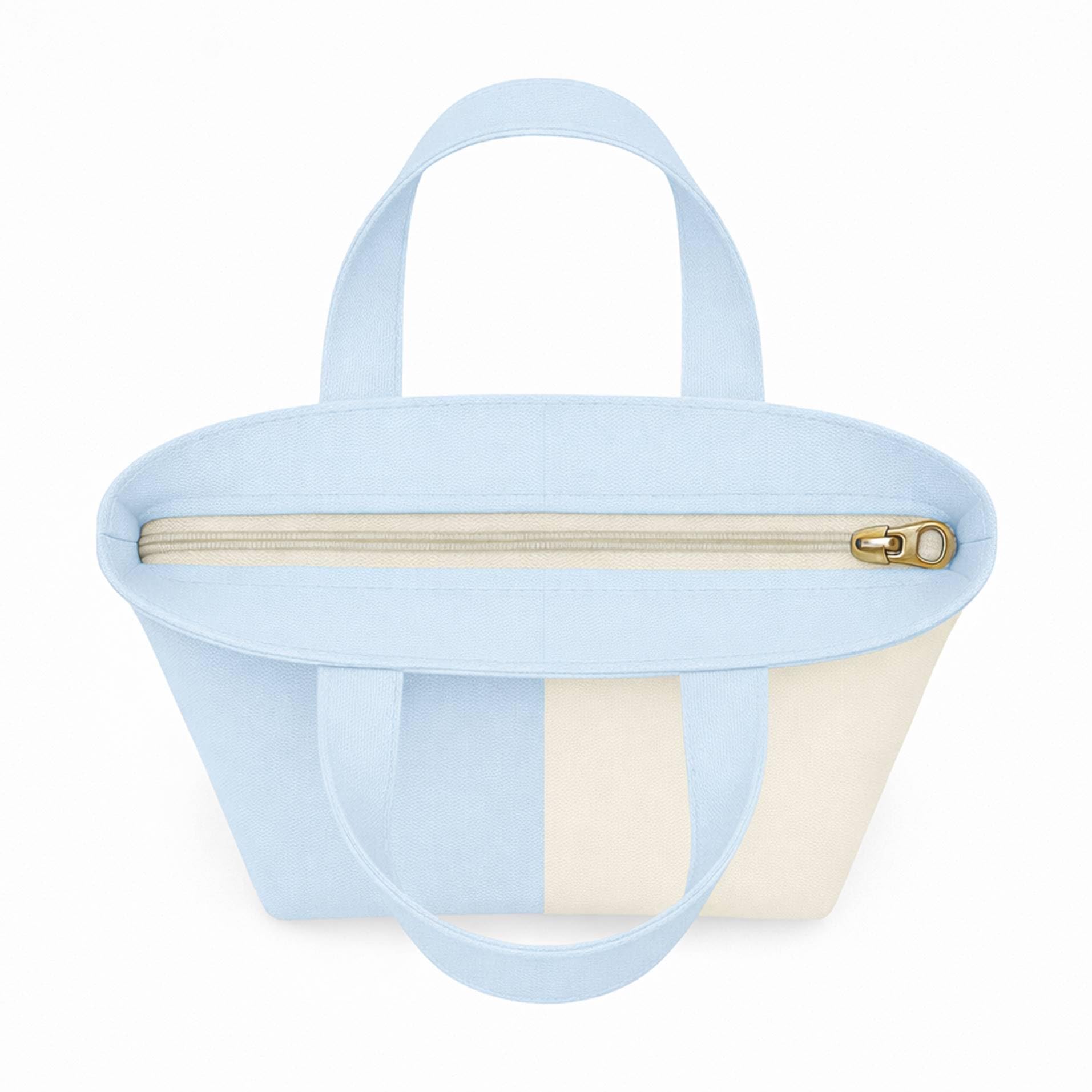 Lify Canvas Mini Tote Bag for Women | Small Handbag Purse with Zipper & Inner Pocket | Lightweight Cotton Canvas Craft Bag for Daily Use, Travel, Shopping & Gifting (1 Piece) (Sky Blue)