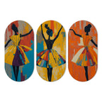 Artvibes Abstract Art Dancers Wooden Wall Hanging for Home Decor | Living Room | Wall Paintings | Wall Illustrations | Graphic Craft | Door Hanging Art Items | Gift Items (WH_9002N), Set of 3