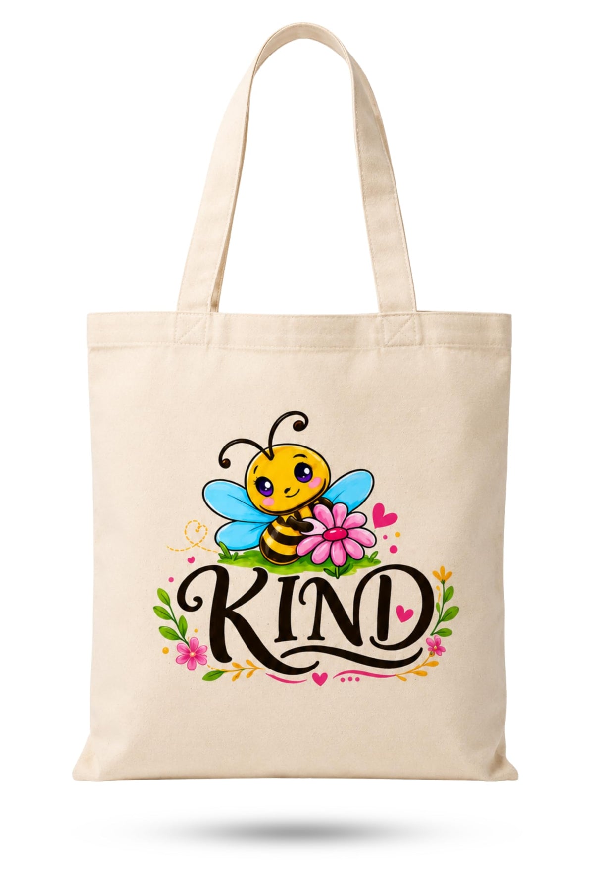 stilotee Women’s Cotton Canvas Tote Bag – Reusable Eco-Friendly Carryall with Traditional Ethnic Art Print | Large Aesthetic Handbag for College, Office, Shopping & Daily Use (BEE)