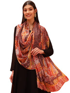 Pashmoda Women Royal Embers Fine Soft Bamboo Fibre Stole (Size 28x80in, 71x203cm) ISST33