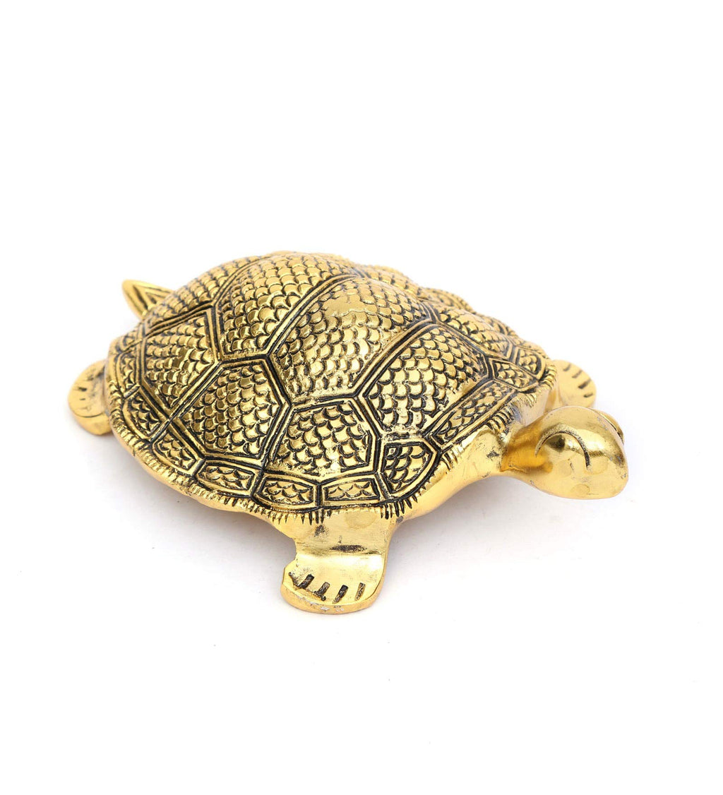 KridayKraft Kachhua Turtle for Vastu Feng Sui,Kachua Yantra for Good Luck & Evil Eye Protection,Metal Tortoise Staute Animal Showpiece Figurine & Gifting Items.
