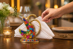 KridayKraft Metal Swan Napkin Holder for Dining Table, Golden Twin Swan Tissue Paper Stand with Leaf Design & Colourful Stone Work, Decorative Tableware for Home, Kitchen, Restaurant & Gifting.