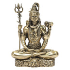 ARTVARKO Pure Brass 3 Inch Lord Shiva Idol Meditating Shiv Padmasana Bholenath Sitting Statue Gift Item for Home