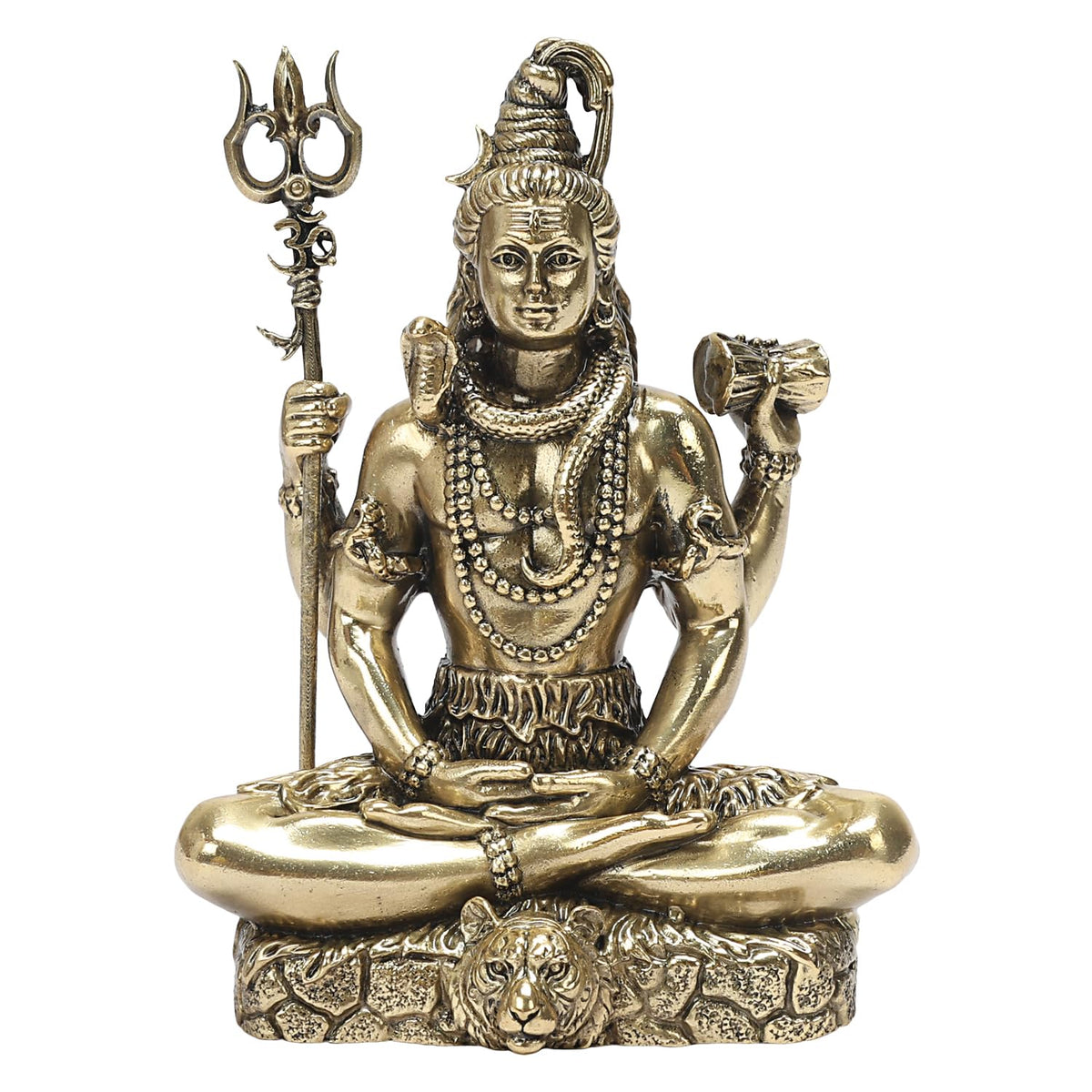 ARTVARKO Pure Brass 3 Inch Lord Shiva Idol Meditating Shiv Padmasana Bholenath Sitting Statue Gift Item for Home