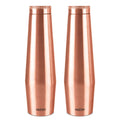 MILTON Copper Crown 1100 Water Bottle, Set of 2, 950 ml Each, Copper | 100% Leak Proof | Office, Home,Travel