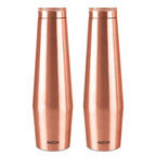 MILTON Copper Crown 1100 Water Bottle, Set of 2, 950 ml Each, Copper | 100% Leak Proof | Office, Home,Travel