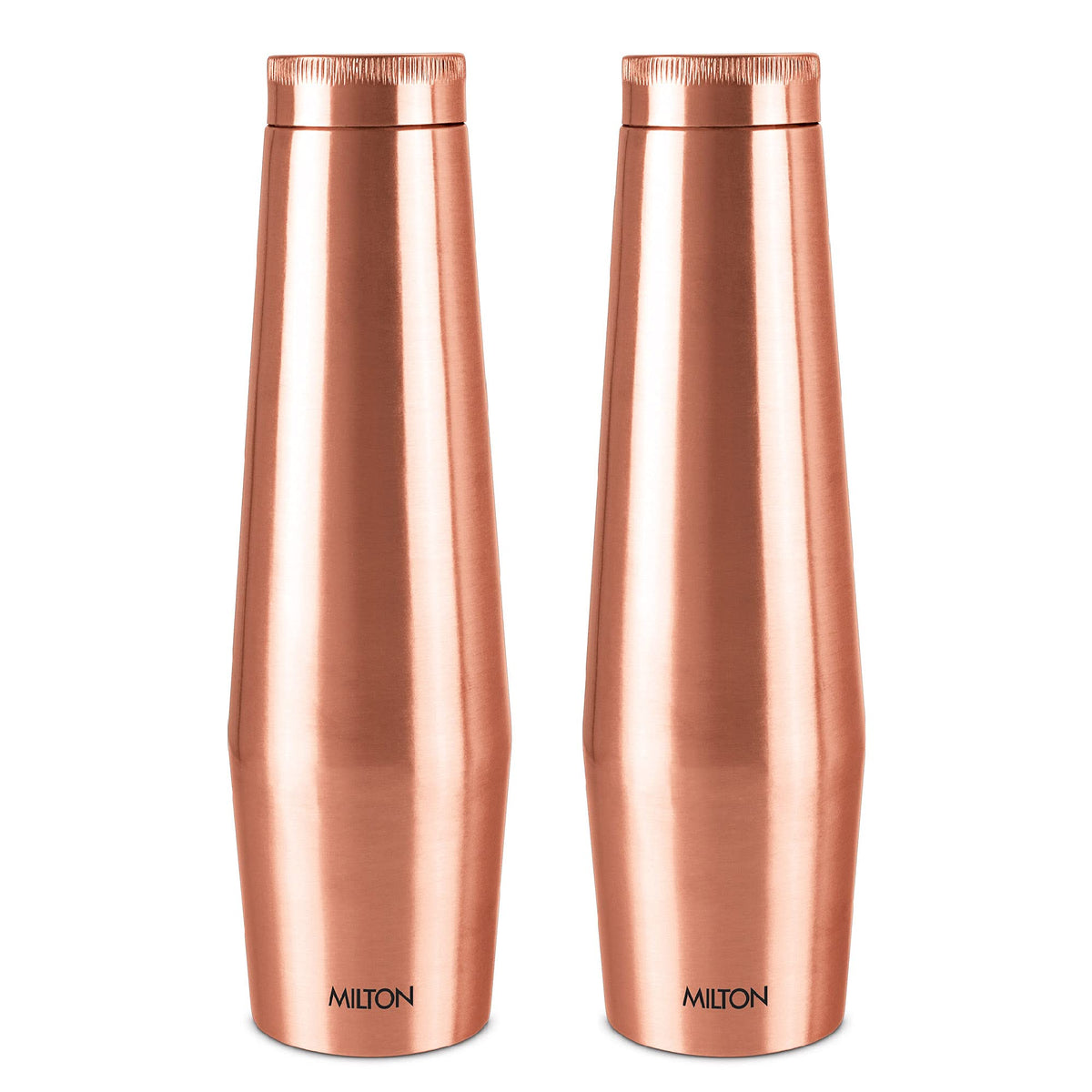 MILTON Copper Crown 1100 Water Bottle, Set of 2, 950 ml Each, Copper | 100% Leak Proof | Office, Home,Travel