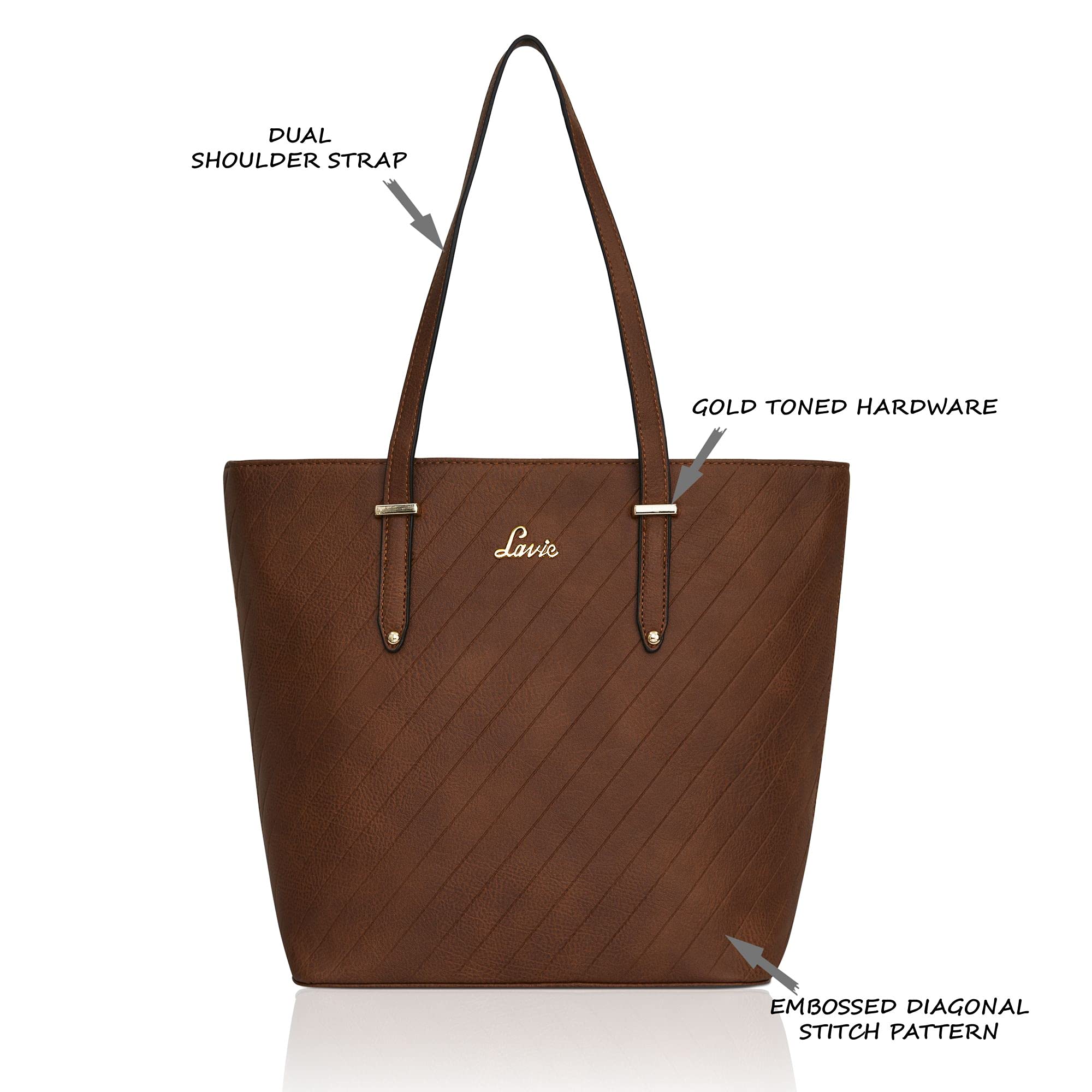Lavie Yalta Women's Tote Handbag (Brown, Tan)