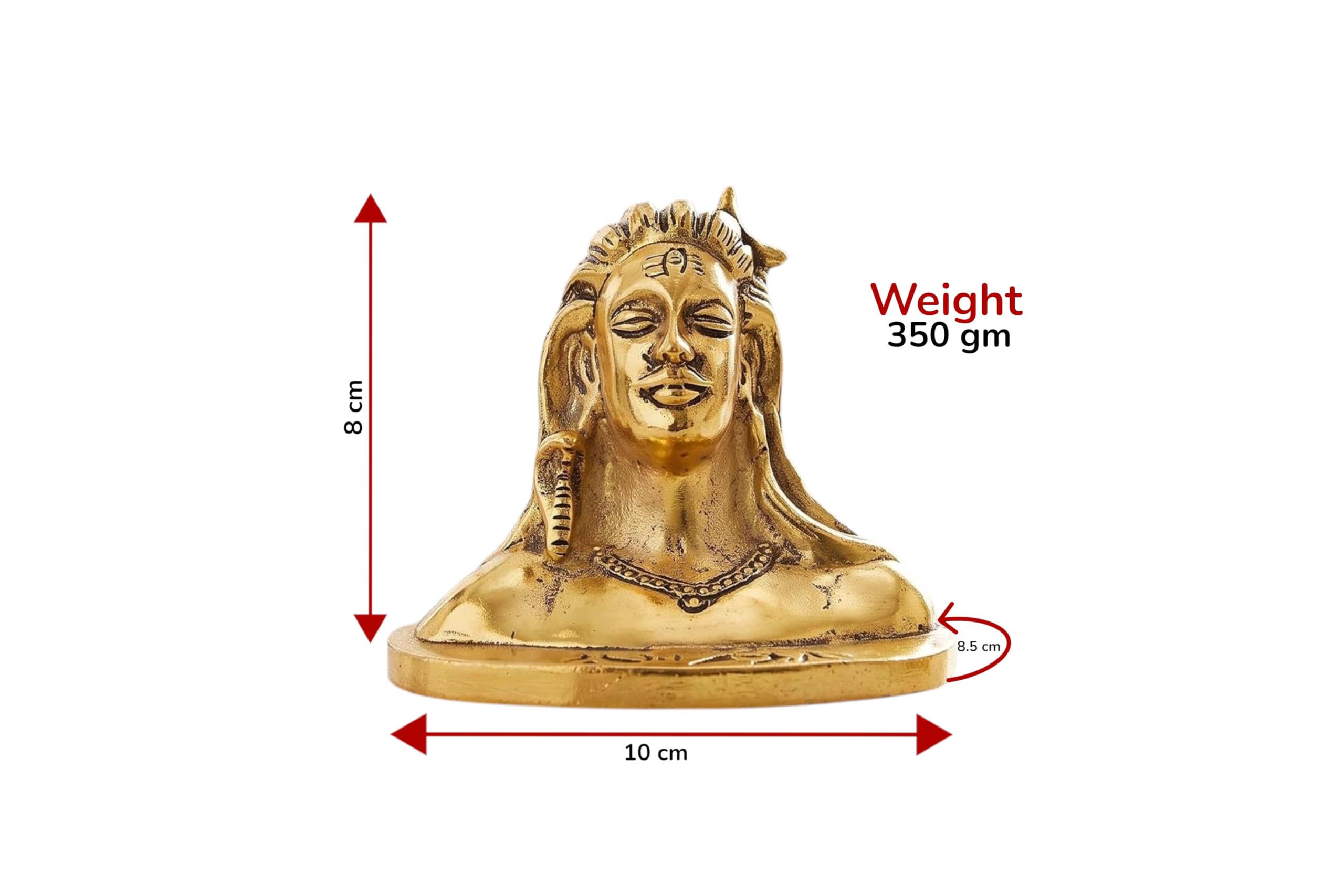 KridayKraft Adiyogi (Shiva) Metal Statue/Murti for Car Dashboard & Pooja,Home & Office Décor Item,Shankara/Mahakal Idol Showpiece Figurines Maha Shiv Ratri Idol Gift...