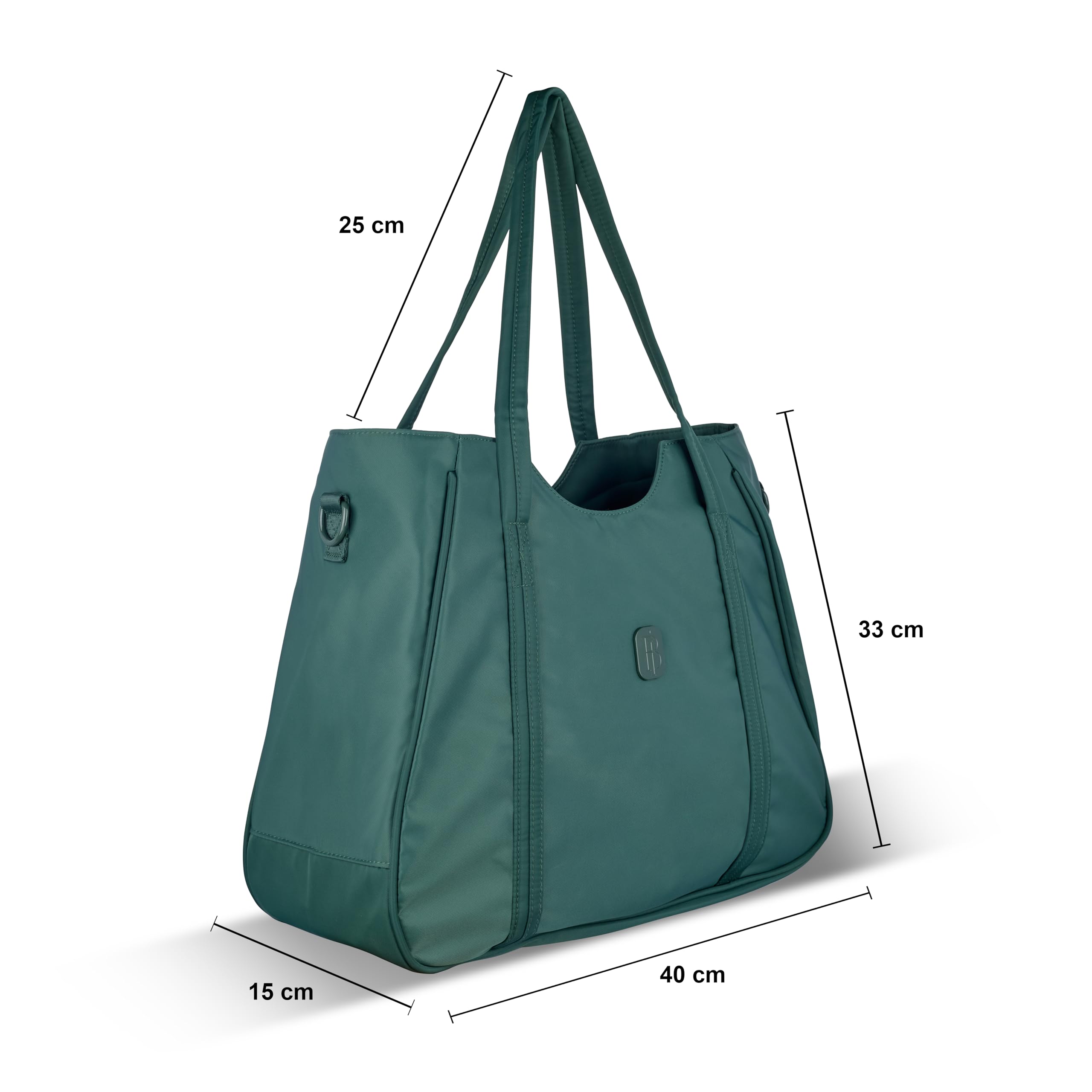 Women’s Tote Bag with Zipper & Adjustable Shoulder Strap – Lightweight Large Handbag for Work, Travel & Daily Use (GREEN)