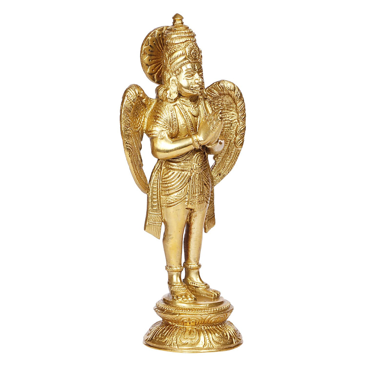 ARTVARKO Brass Garuda Idol Statue Vishnu's Vehicle Eagle Bird Murti for Home Decor Vaastu Feng Shui Vastu Lucky Charm Marriage Gift Height 8 Inch