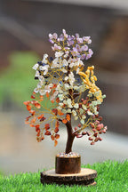 AP Homes Natural 7 Chakra Gemstone Tree for Positivity, Healing & Energy – Feng Shui Crystal Tree for Home, Office & Spiritual Décor – Handmade with Genuine Stones