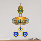 Artvibes Premium Seven Running Horses Evil Eye Wall Decor for Home Entrance | Lucky Vastu Wall Hanging for Success Prosperity Wealth and Positive Energy | Living Room | Office | Gift Item (WH_85133N)
