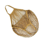 MSK Looms Eco Friendly Light Weight Cotton Net String Bag with Short Handle, Reusable Produce Bag for Fruits and Vegetable - Beige