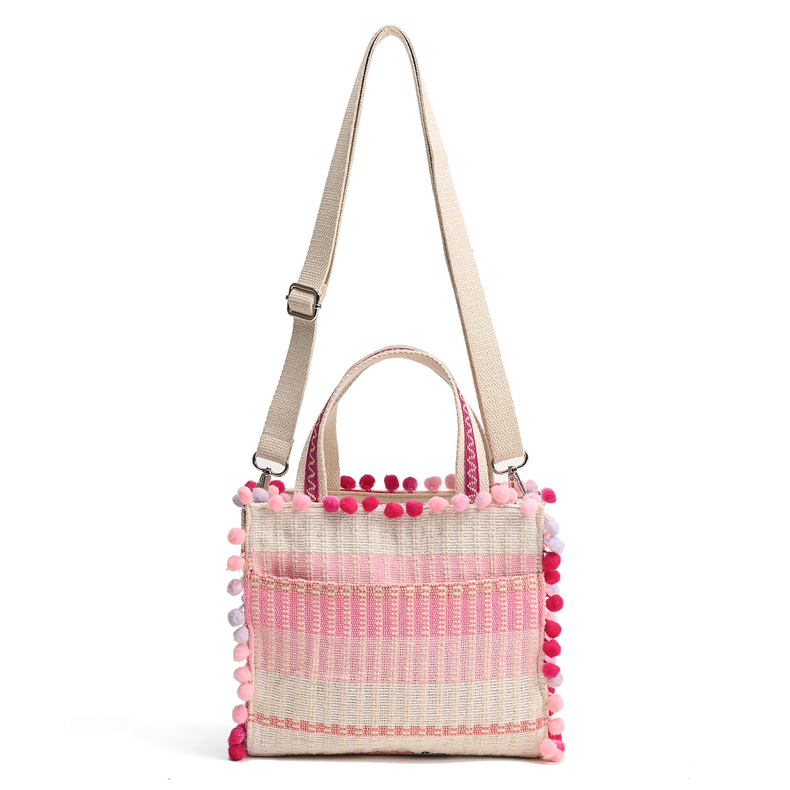 Boho Girl Mini Tote Bag for Women Whimsical Jacquard Handbag with Adjustable Strap Stylish and Elegant Ladies Crossbody Shoulder Purse, Sling Bag Perfect Birthday, Anniversary and Wedding Gift