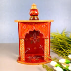 Apka Mart The Online Shop Pooja Mandir | Home Temple Wooden Wall Mounted | Hanging Puja Stand/Unit Small – for God, House, Puja Ghar, Office & Shop - 11 Inch