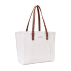 Lino Perros Womens Color-Blocked Commuter Tote Bag,White