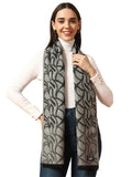 Ravaiyaa - Attitude is everything Women Woolen Ikat Design Casual Warm Winter Wear Muffler Scarf Stole 72x14 Inch (Grey Abstract)