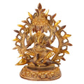 ARTVARKO Antique Brass Lord Ganesha Bhagwan Idol Ganpati Sitting on Mooshak Rat Sawari Copper Brown Color 11.5 Inch.