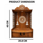 SIGNAMIO Mandir for Home with LED Light | Wooden MDF Puja Mandir | Wall Mounted Temple | Home Temple with Storage Drawer | Decorative Wooden Temple for Living Room & Prayer Room