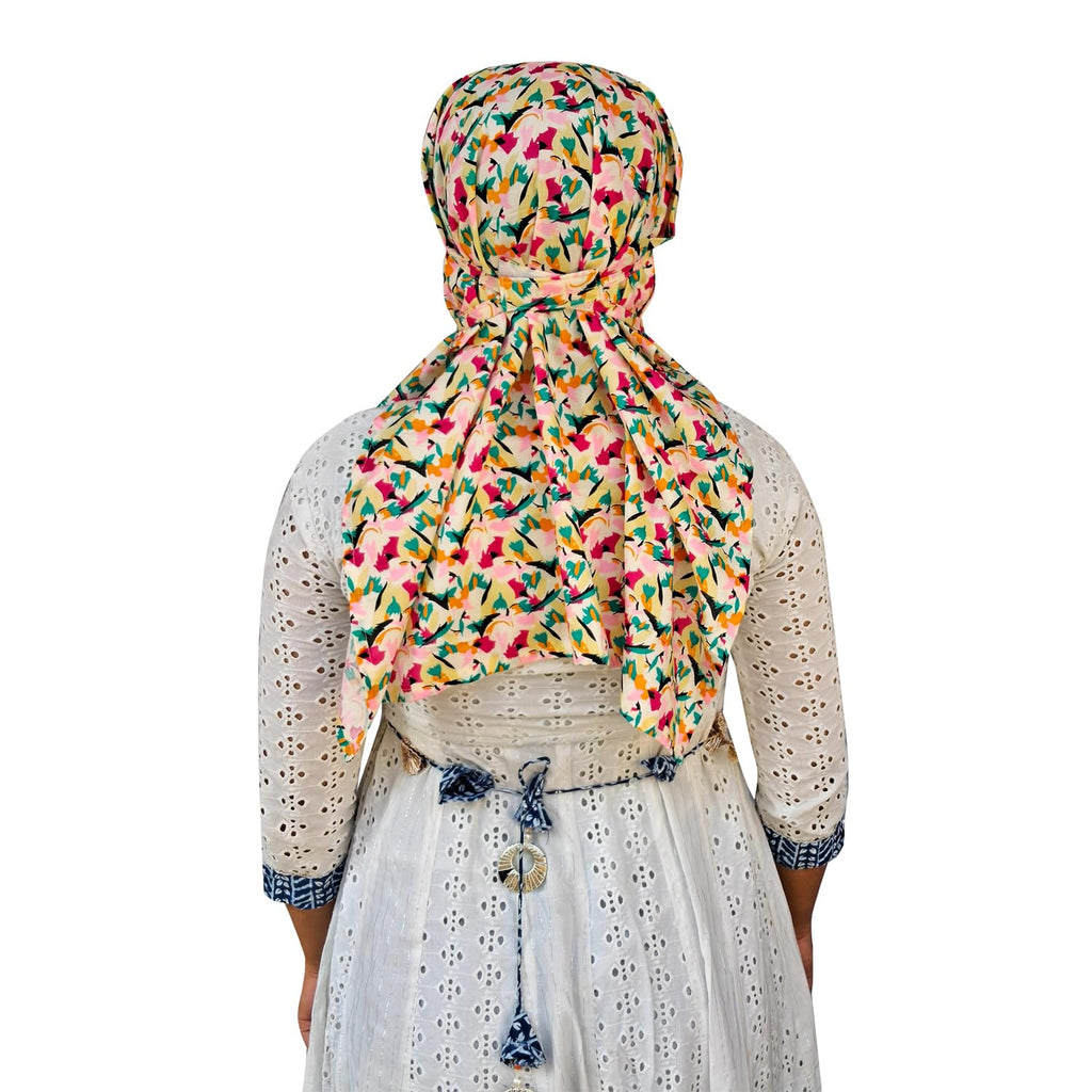 Switchon Scarf Hijab Rayon Printed fancy scarf for women Size Adjustable -Hook loop tape (Multicolor)