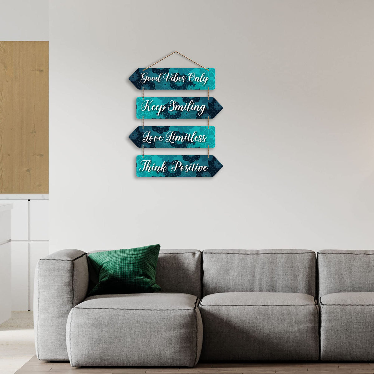 Artvibes Good Vibes Only Keep Smiling Designer Wall Hanging Wooden Art | Quotes Decor Item | Wall Illustrations | Office Decoration Item | Wall Art Print | Inspirational quotes | Gift Items (WH_4406N)