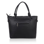 DAZZLE Women's Pu Leather Tote Bag with Sturdy Handle, Main Compartment, Adjustable Strap, 30 cm x 40 cm x 15 cm (BLACK)