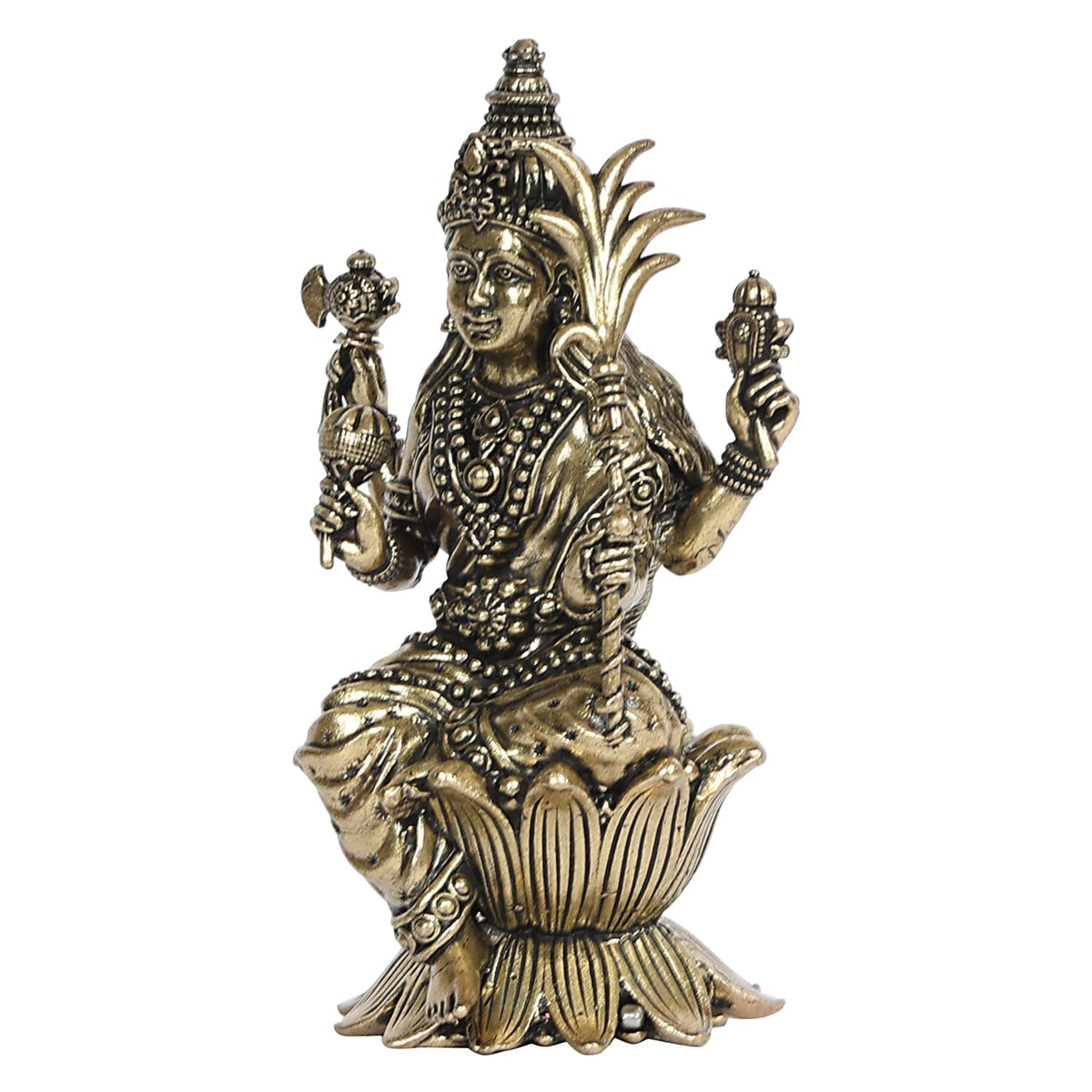 ARTVARKO Brass Goddess Rajarajeshvari MATA Lalitha Devi Statue for Home Decor Puja Mandir Temple 4 Inch