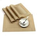 OXSAM Placemats, Heat Insulation Non-Slip Vinyl mats, Stain-Resistant Tablemats for Home and café Dining Table Décor (Golden, Pack of 6) Kafalo