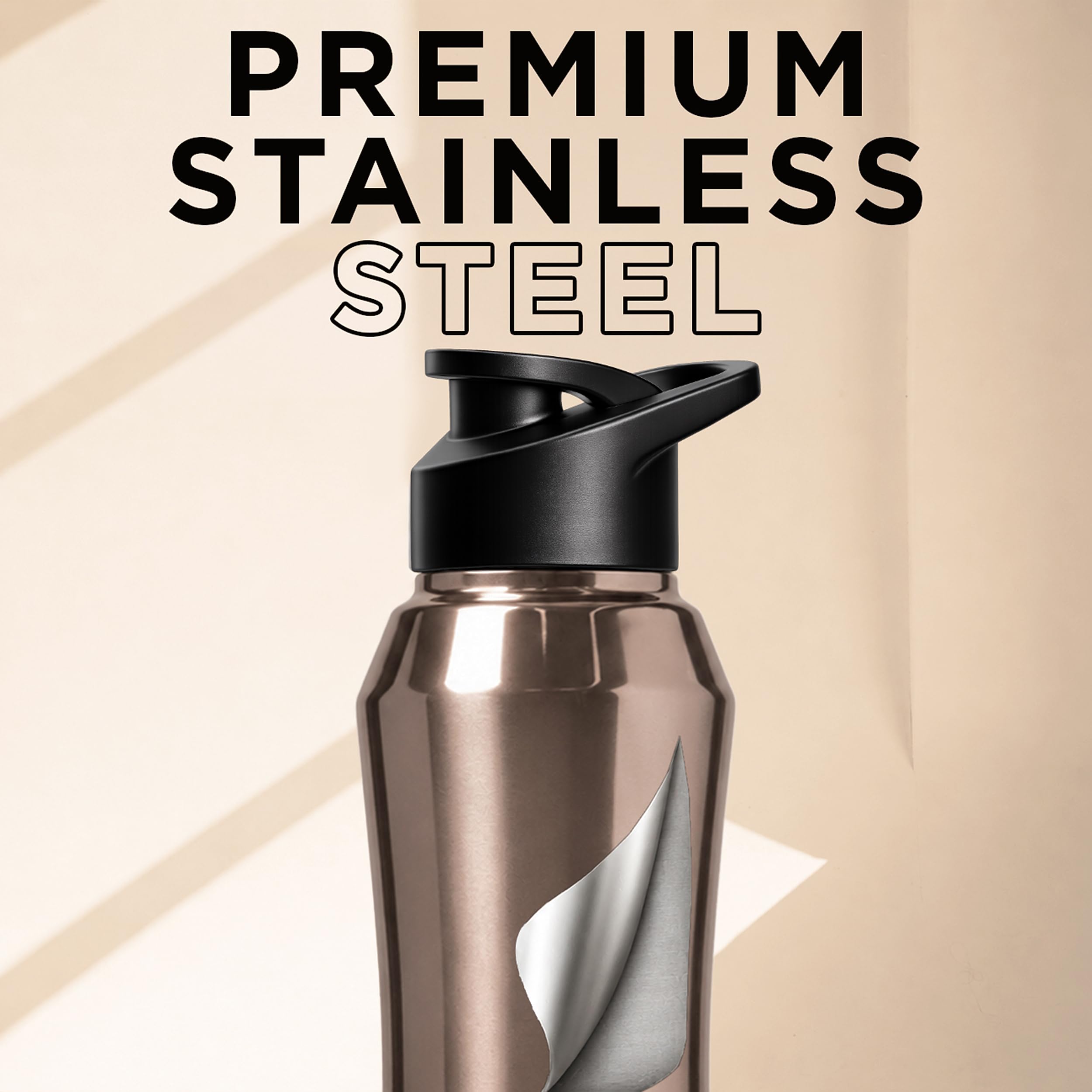 Speedex Customised Engraved Name Stainless Steel Water Bottle 1 Ltr – Personalised Sipper Cap Bottle for Kids, Men & Women, School, Gym, Travel, BIS Approved, Copper Gold, Set of 1